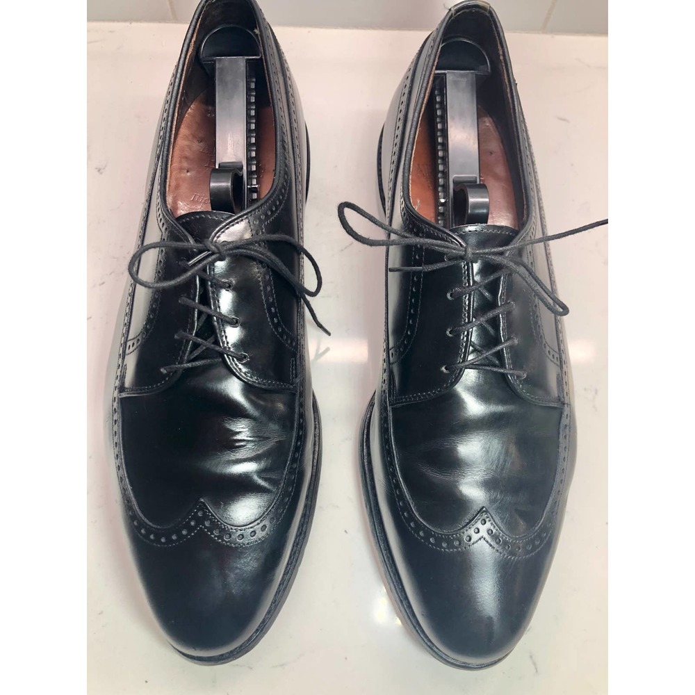 Allen Edmonds Richmond Men's Size 11.5 D Derby Wing Tip Dress Shoes Black